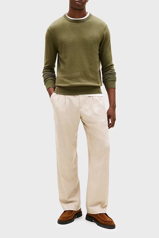 PIMA ORG CTN CASHMERE CREW NECK Erkek Yeşil Kazak - MW0MW28046