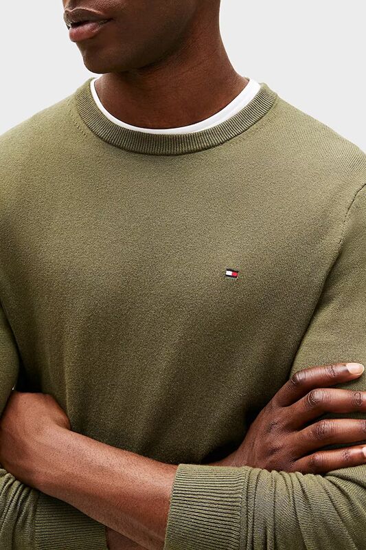 PIMA ORG CTN CASHMERE CREW NECK Erkek Yeşil Kazak - MW0MW28046