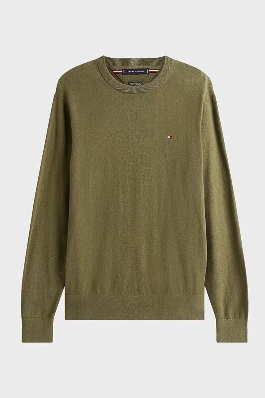 PIMA ORG CTN CASHMERE CREW NECK Erkek Yeşil Kazak - MW0MW28046