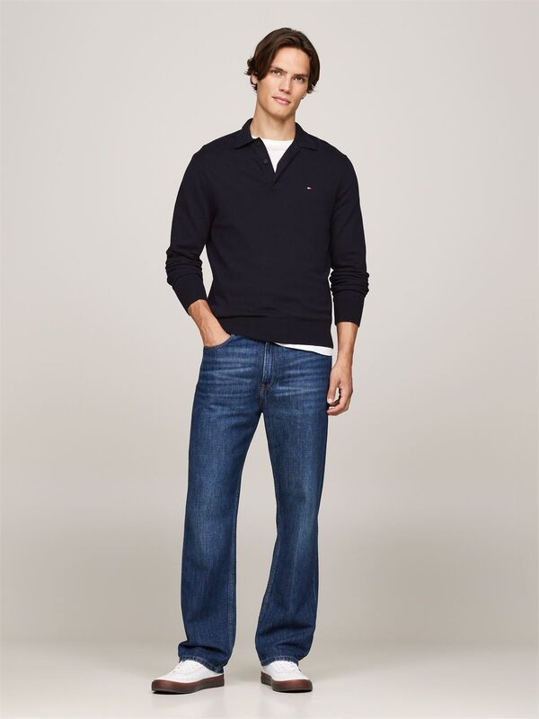 PIMA ORG CTN CASHMERE LS POLO Erkek Mavi Kazak - MW0MW36519