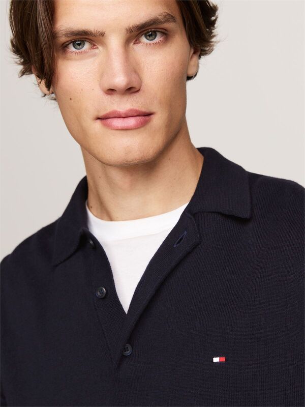 PIMA ORG CTN CASHMERE LS POLO Erkek Mavi Kazak - MW0MW36519