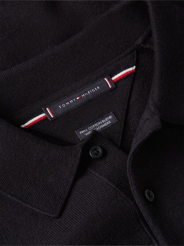 PIMA ORG CTN CASHMERE LS POLO Erkek Siyah Kazak - MW0MW36519 PIMA ORG CTN CASHMERE LS POLO Erkek Siyah Kazak - MW0MW36519