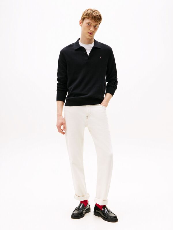 PIMA ORG CTN CASHMERE LS POLO Erkek Siyah Kazak - MW0MW36519