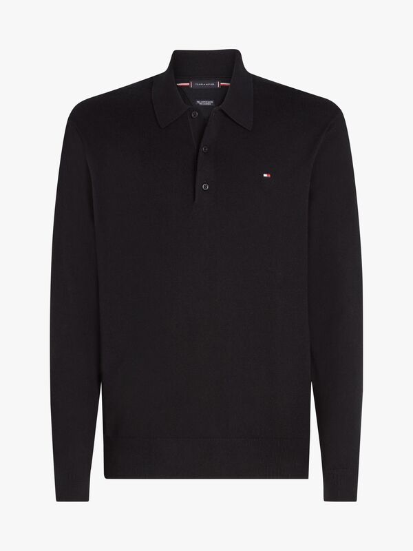 PIMA ORG CTN CASHMERE LS POLO Erkek Siyah Kazak - MW0MW36519