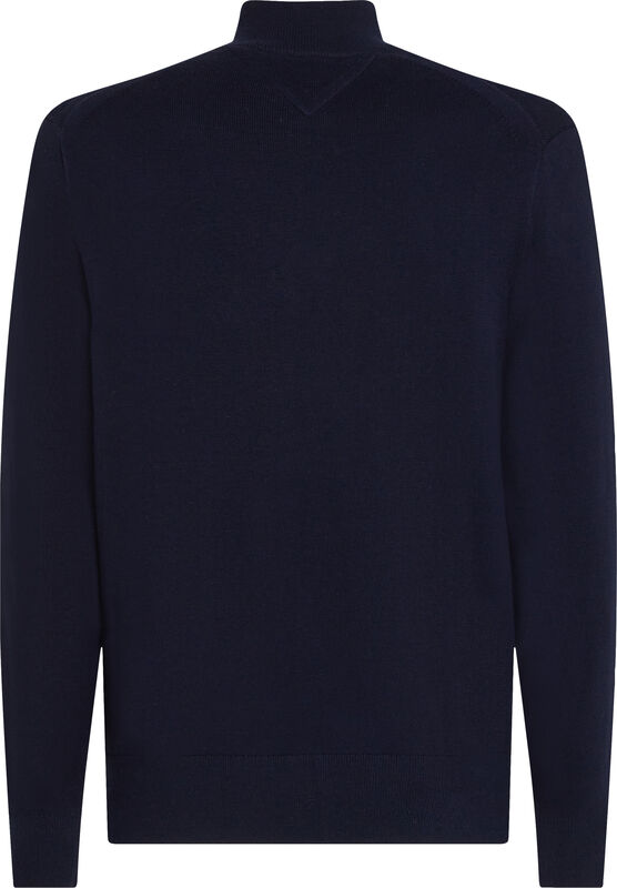 PIMA ORG CTN CASHMERE ZIP MOCK Erkek Mavi Kazak - MW0MW28049