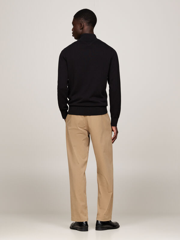 PIMA ORG CTN CASHMERE ZIP MOCK Erkek Siyah Kazak - MW0MW28049