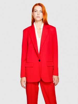 Sisley - Poliviskoz Esnek Vatkalı Blazer Ceket Kadın Kırmızı Ceket - 323A2ZCWLW00M Sisley - Poliviskoz Esnek Vatkalı Blazer Ceket Kadın Kırmızı Ceket - 323A2ZCWLW00M