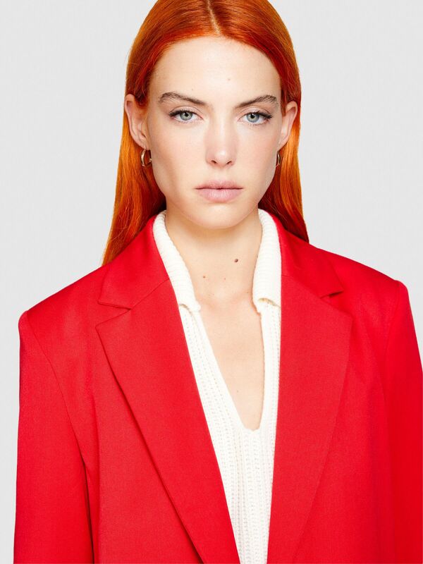 Poliviskoz Esnek Vatkalı Blazer Ceket Kadın Kırmızı Ceket - 323A2ZCWLW00M