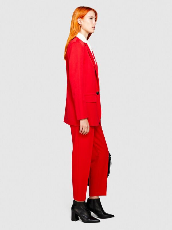 Poliviskoz Esnek Vatkalı Blazer Ceket Kadın Kırmızı Ceket - 323A2ZCWLW00M