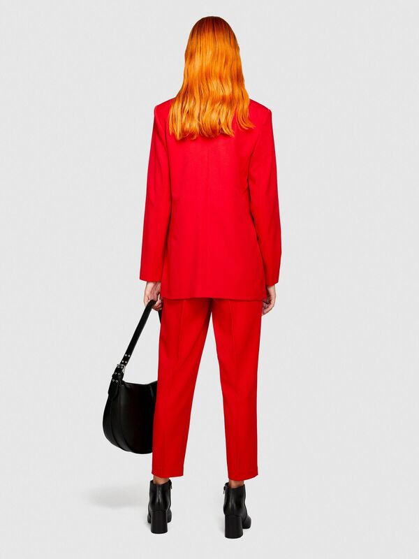 Poliviskoz Esnek Vatkalı Blazer Ceket Kadın Kırmızı Ceket - 323A2ZCWLW00M
