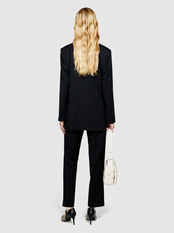 Poliviskoz Esnek Vatkalı Blazer Ceket Kadın Siyah Ceket - 323A2ZCWLW00M
