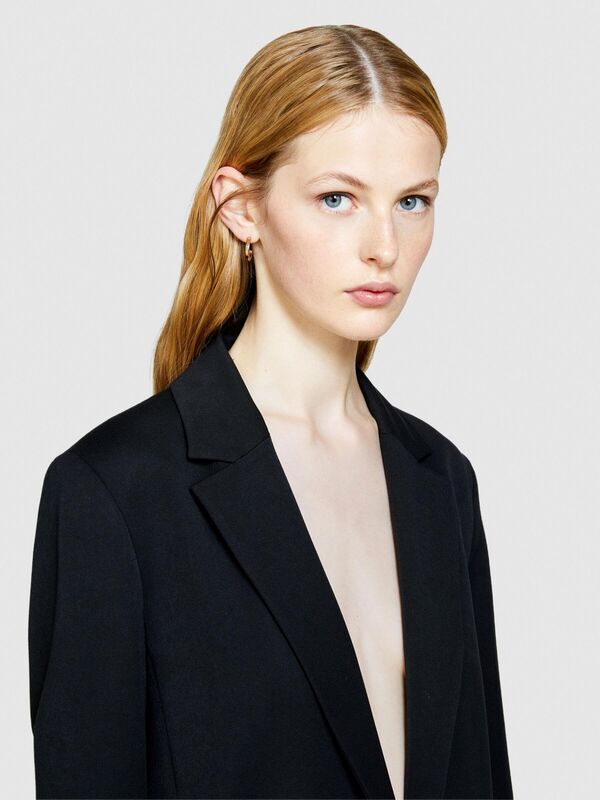 Poliviskoz Esnek Vatkalı Blazer Ceket Kadın Siyah Ceket - 323A2ZCWLW00M