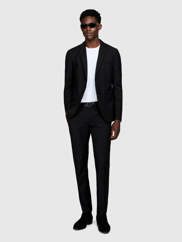 Poliviskoz Slim Fit Ceket Erkek Siyah Ceket - 323A2KI352Y89