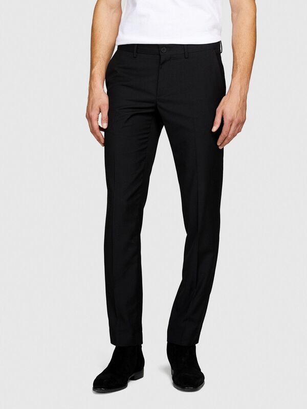 Poliviskoz Slim Fit Formal Pantolon Erkek Siyah Pantolon - 323A4KI356Y89