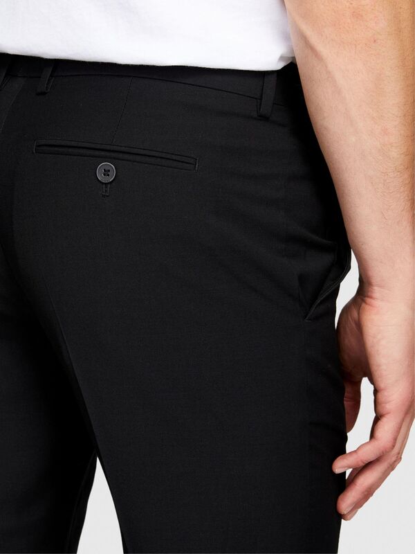 Sisley - Poliviskoz Slim Fit Formal Pantolon Erkek Siyah Pantolon - 323A4KI356Y89