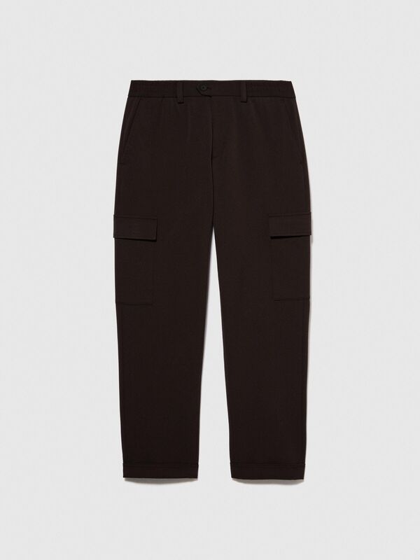 Poliviskoz Tapered Fit Kargo Pantolon Erkek Kahverengi Pantolon - 323A46R8SF03L