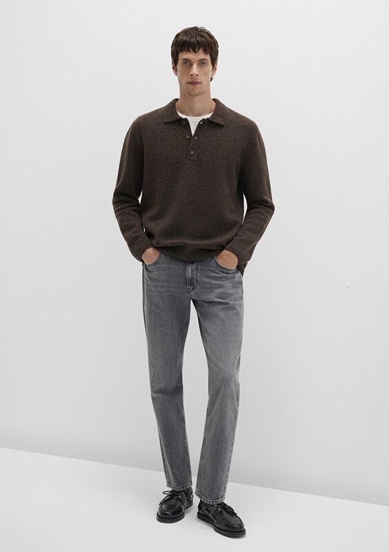 Mavi - POLO YAKA KAZAK Erkek Kahverengi Kazak - M0710255