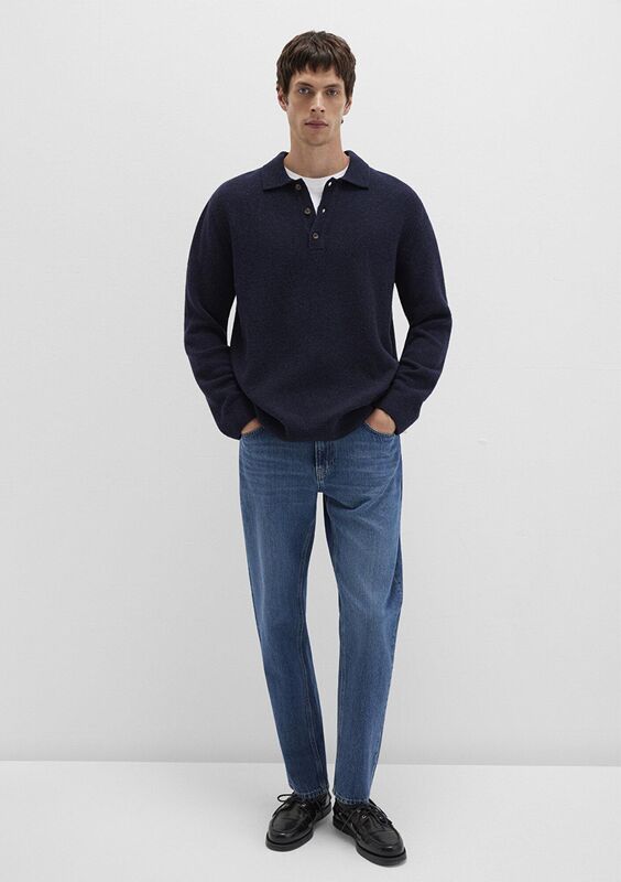 POLO YAKA KAZAK Erkek Koyu Mavi Kazak - M0710255