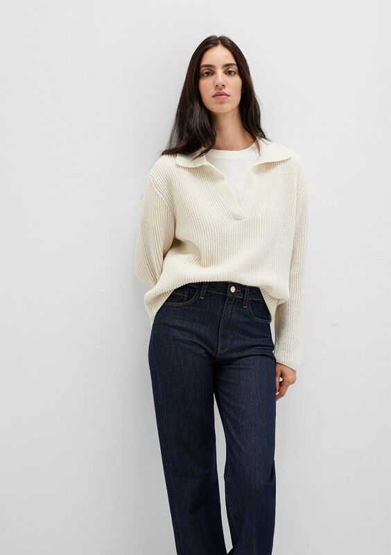 POLO YAKA KAZAK Kadın Beyaz Kazak - M1710588