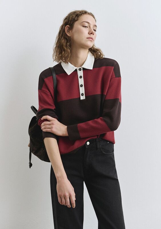 POLO YAKA KAZAK Kadın Beyaz Kazak - M1710708