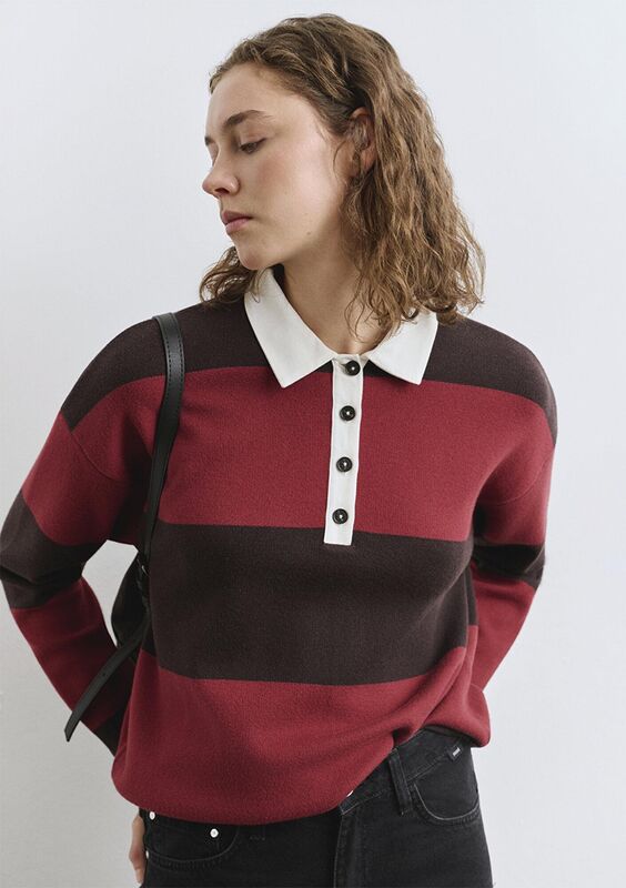 POLO YAKA KAZAK Kadın Beyaz Kazak - M1710708