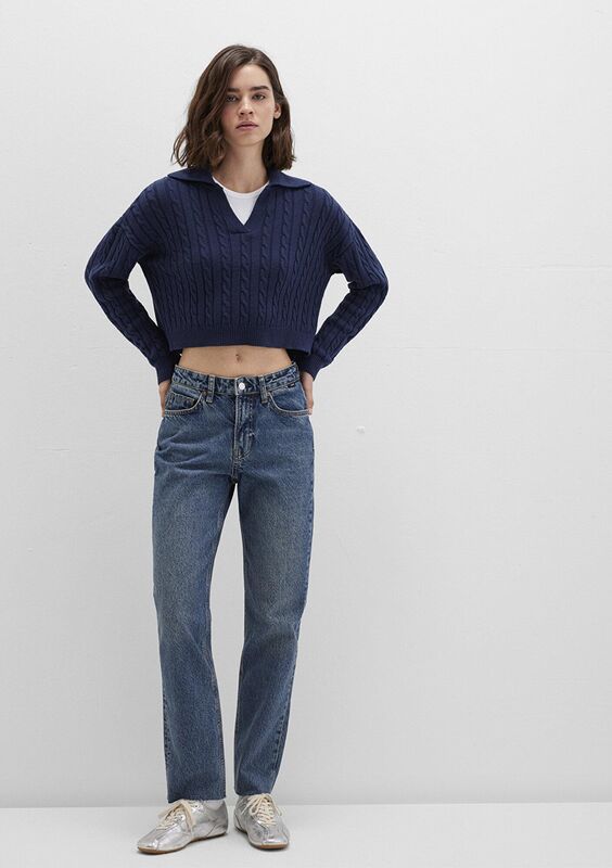 POLO YAKA KAZAK Kadın Koyu Mavi Kazak - M1710717