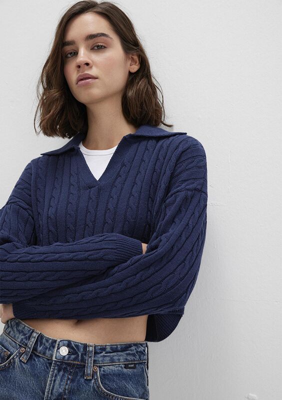 POLO YAKA KAZAK Kadın Koyu Mavi Kazak - M1710717