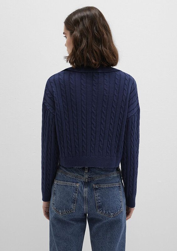 POLO YAKA KAZAK Kadın Koyu Mavi Kazak - M1710717