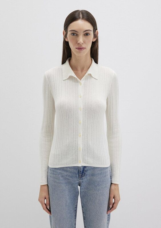 POLO YAKA TRİKO Kadın Beyaz Kazak - M1710838