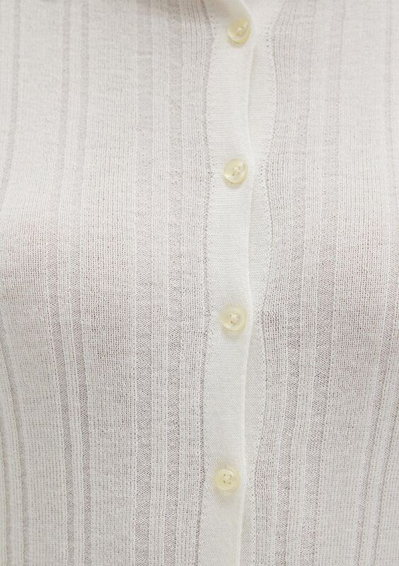 POLO YAKA TRİKO Kadın Beyaz Kazak - M1710838