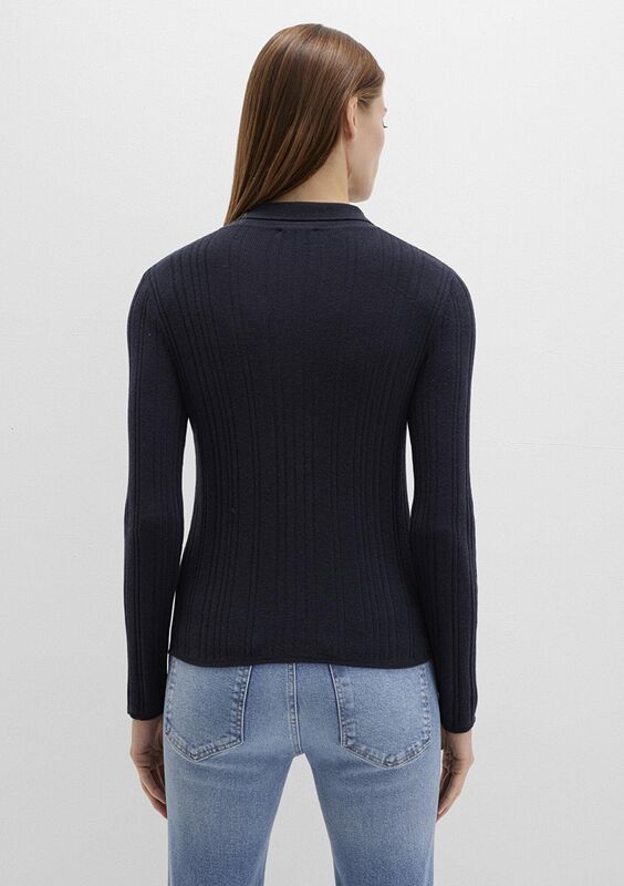 POLO YAKA TRİKO Kadın Lacivert Kazak - M1710838