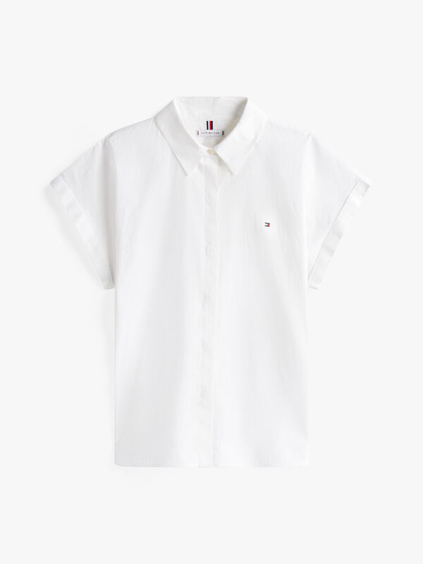 POPLIN SLEEVELESS RELAXED SHIRT Kadın Beyaz Gömlek - WW0WW45897