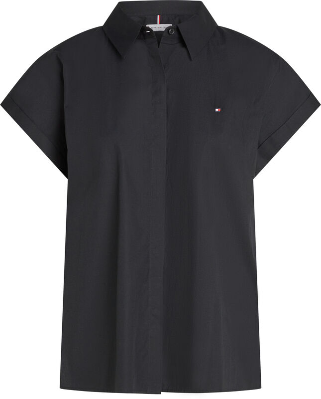 POPLIN SLEEVELESS RELAXED SHIRT Kadın Siyah Gömlek - WW0WW45897