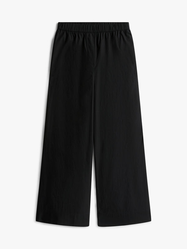 POPLIN WIDE LEG PANT Kadın Siyah Pantolon - WW0WW45891