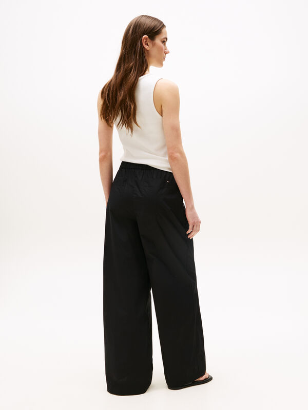POPLIN WIDE LEG PANT Kadın Siyah Pantolon - WW0WW45891