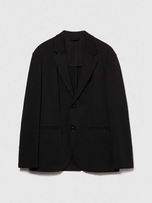 Rahat Kalıp Astarsız Ceket Erkek Siyah Mont - 323A285SSW015