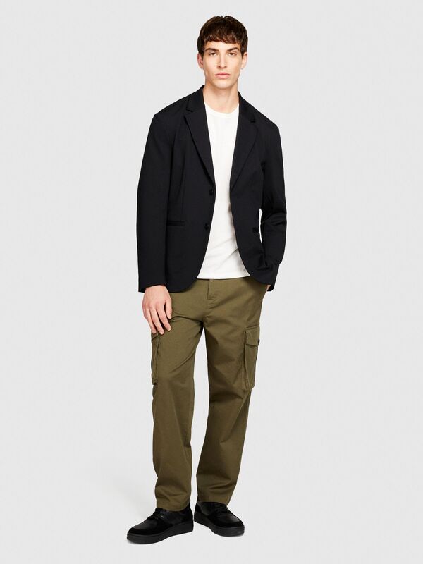 Rahat Kalıp Astarsız Ceket Erkek Siyah Mont - 323A285SSW015