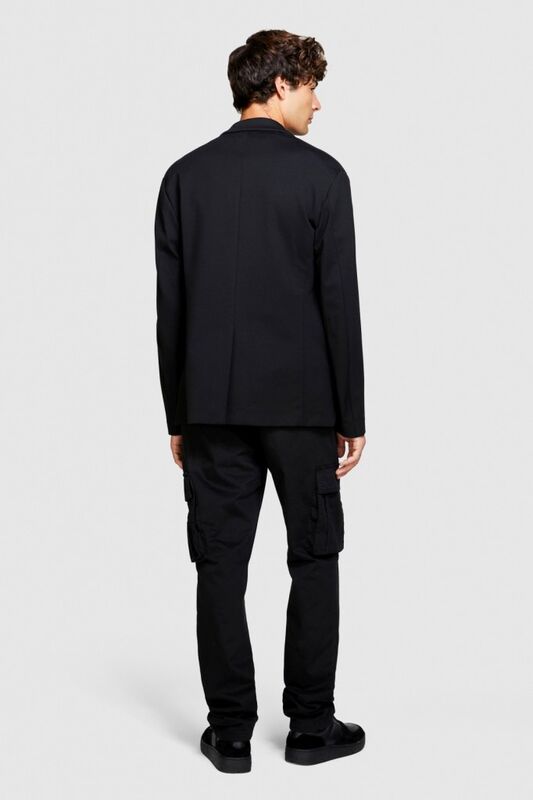 Rahat Kalıp Yarı Parlak Kargo Pantolon Erkek Siyah T-Shirt - 323A47U4SF03W