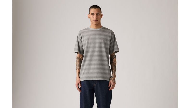 Levi's - RED TAB VINTAGE TEE TR MAMMOTH STRIPE MI Erkek Gri T-Shirt - 005KX