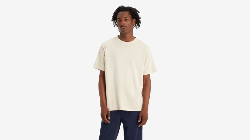 Levi's - RED TAB VINTAGE TEE WHITE + JERSEY Erkek Gri T-Shirt - A0637 Levi's - RED TAB VINTAGE TEE WHITE + JERSEY Erkek Gri T-Shirt - A0637