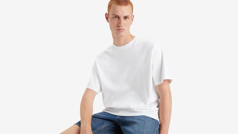 RED TAB VINTAGE TEE WHITE + JERSEY Erkek Lacivert T-Shirt - A0637