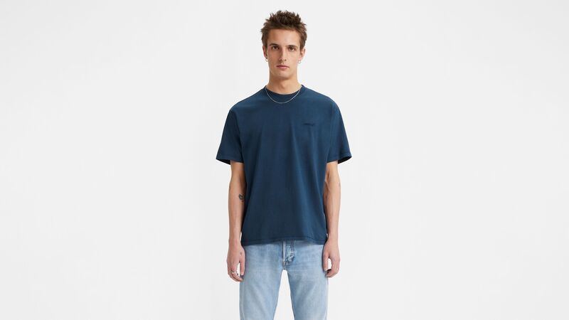 RED TAB VINTAGE TEE WHITE + JERSEY Erkek Mavi T-Shirt - A0637