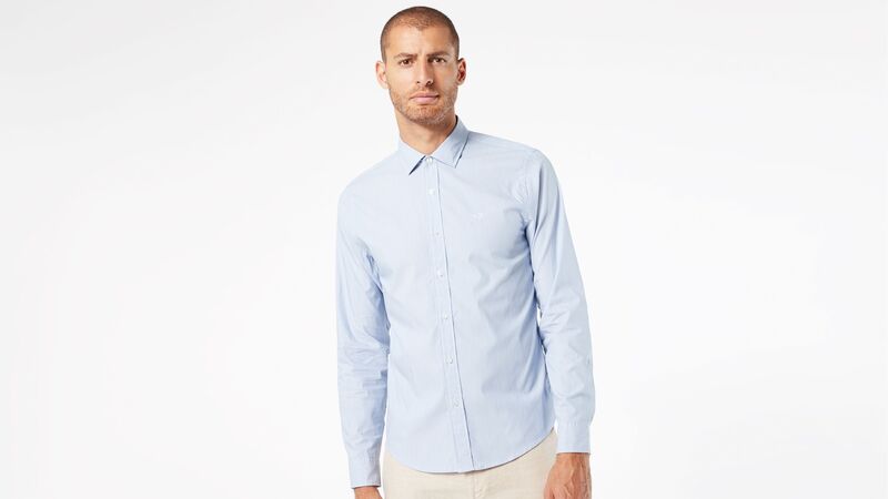REFINED POPLIN PAPER WHITE Erkek Mavi UK Gömlek - 28836