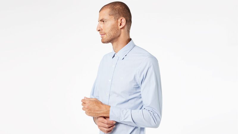 REFINED POPLIN PAPER WHITE Erkek Mavi UK Gömlek - 28836