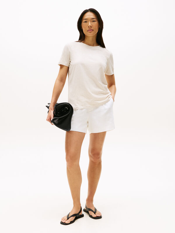 REG CORP LOGO C-NK SS Kadın Bej T-Shirt - WW0WW40276