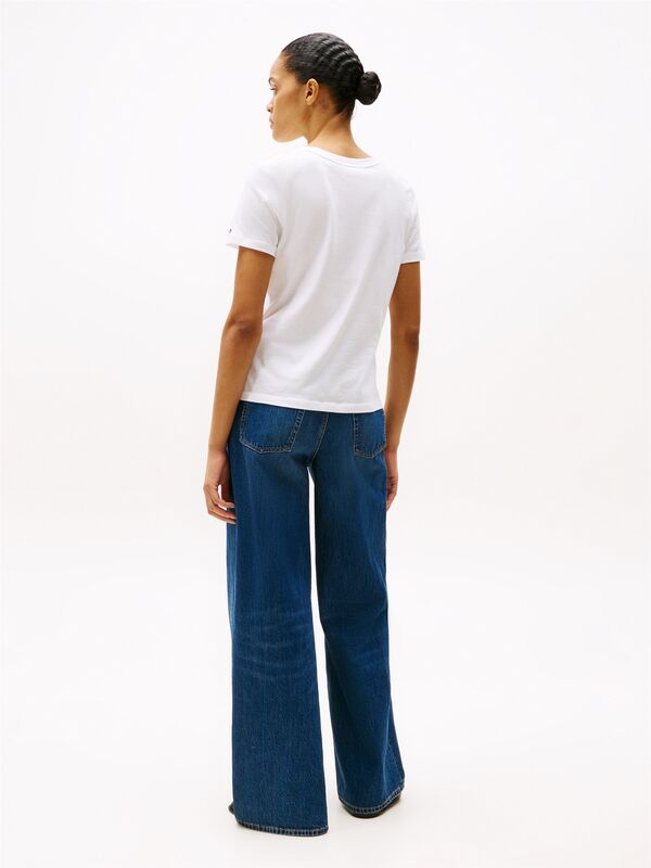 REG CORP LOGO C-NK SS Kadın Beyaz T-Shirt - WW0WW40276