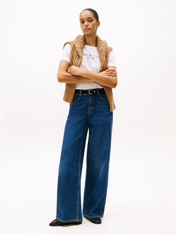 REG CORP LOGO C-NK SS Kadın Beyaz T-Shirt - WW0WW40276