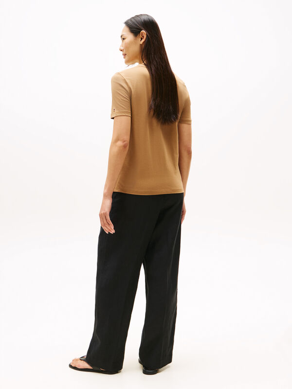 REG CORP LOGO C-NK SS Kadın Kahverengi T-Shirt - WW0WW40276