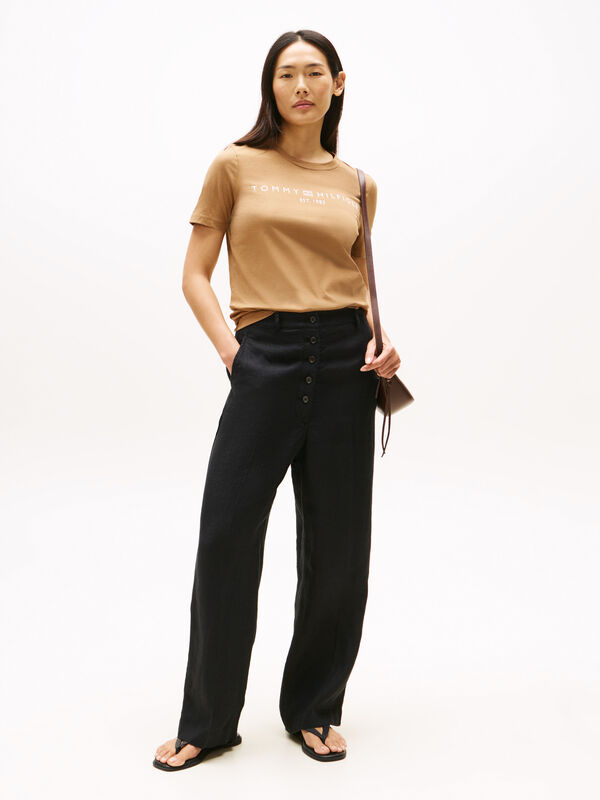 REG CORP LOGO C-NK SS Kadın Kahverengi T-Shirt - WW0WW40276