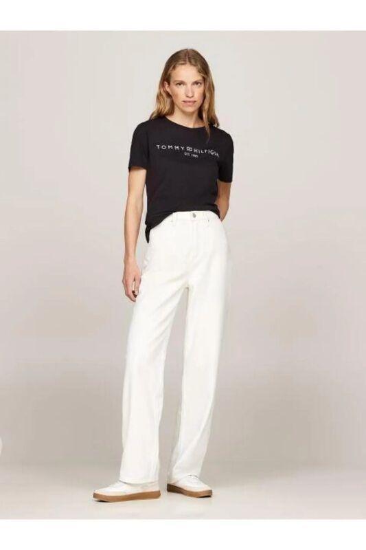 REG CORP LOGO C-NK SS Kadın Siyah T-Shirt - WW0WW40276